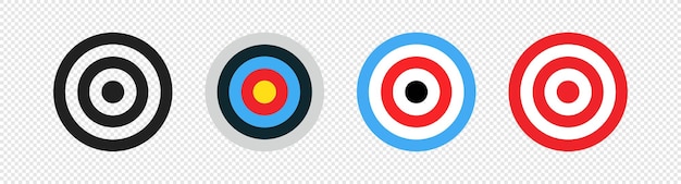 Logotipo de la empresa de destino Conjunto de iconos de flecha de dardo Tablero de dardos símbolo simple signo de objetivo en vector plano