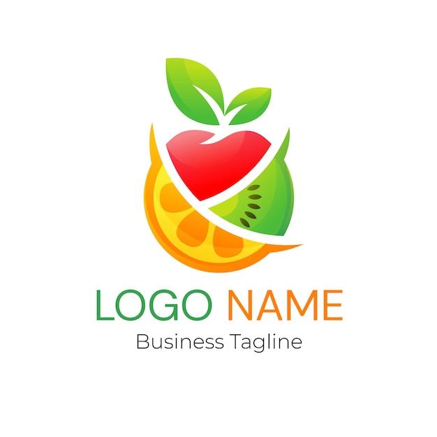 Logotipo de la empresa de diseño comercial de frutas