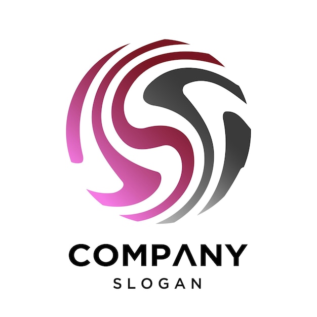 El logotipo de la empresa es de color rosa oscuro y negro.