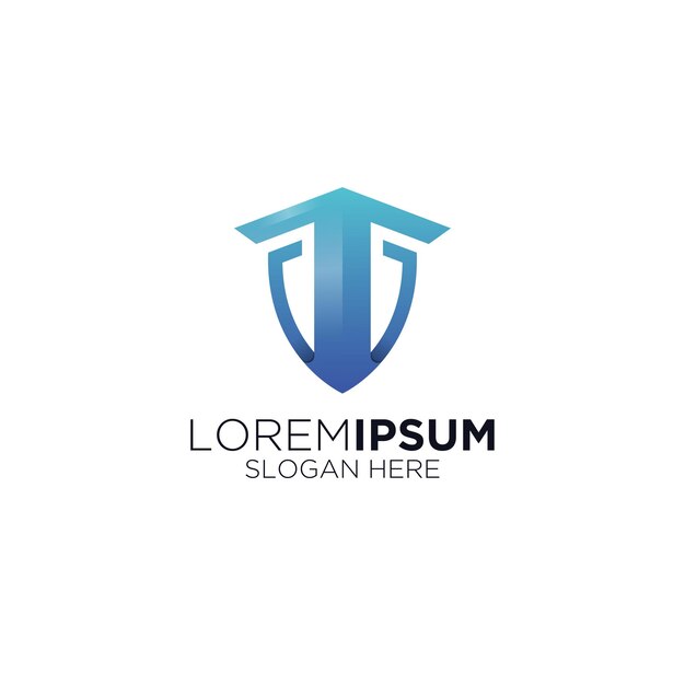 Logotipo de la empresa escudo azul