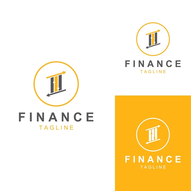 Logotipo de empresa financiera o logotipo gráfico financiero logotipo para datos de resultados de empresas financieras con ilustración de plantilla de vector de diseño de icono