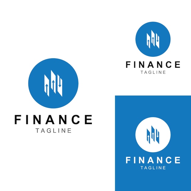 Logotipo de empresa financiera o logotipo gráfico financiero logotipo para datos de resultados de empresas financieras con ilustración de plantilla de vector de diseño de icono