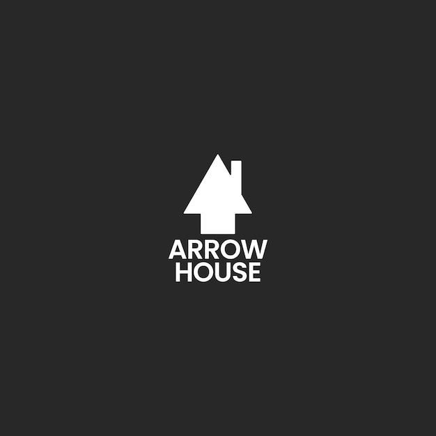 Logotipo de la empresa flecha y casa