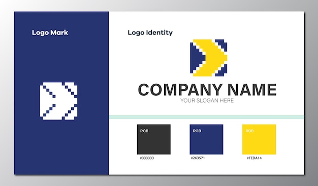 logotipo de empresa geométrico abstracto con guía de color