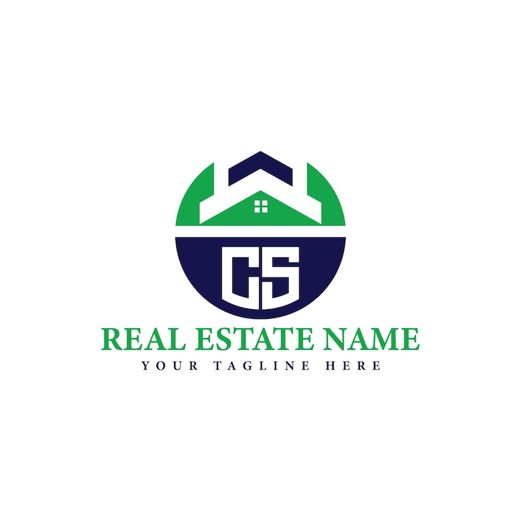 Vector logotipo de la empresa inmobiliaria con el icono de la casa