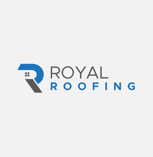 Logotipo de la empresa inmobiliaria con la letra creativa R