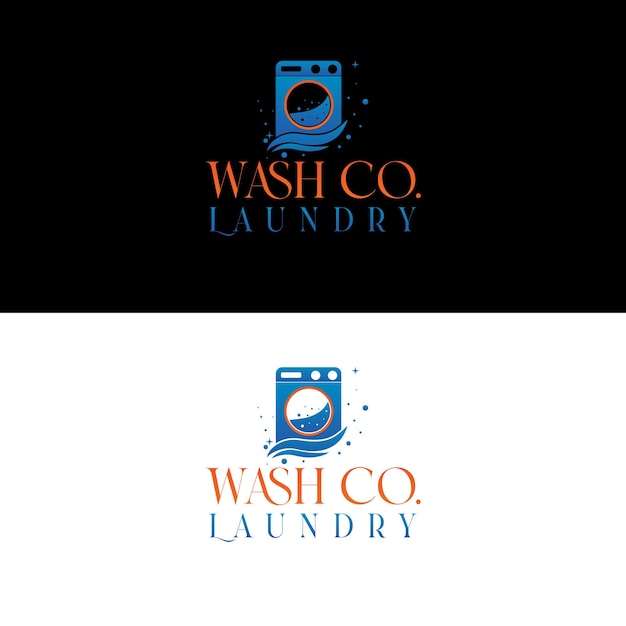 Logotipo para una empresa de lavandería llamada washi co.