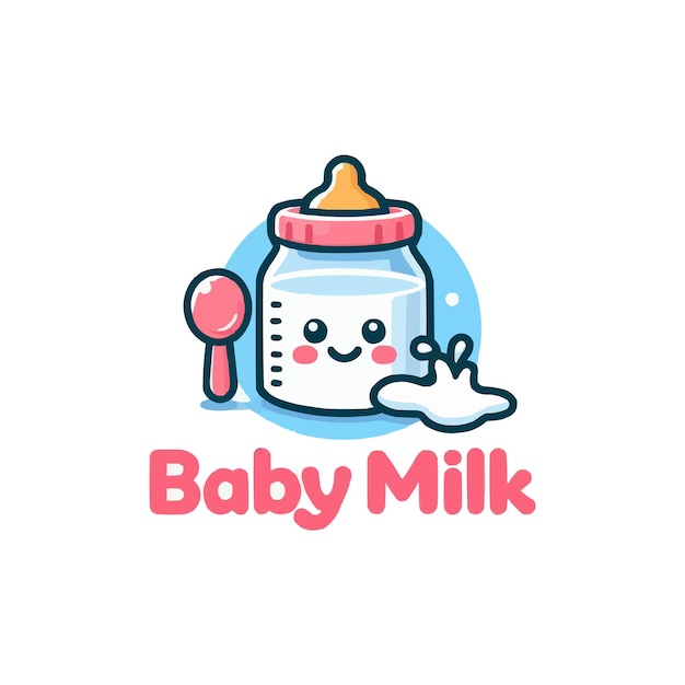 El logotipo de la empresa de leche para bebés sobre un fondo blanco
