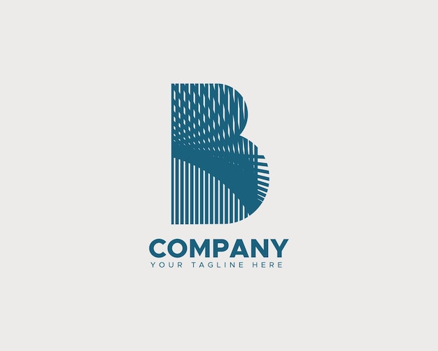 Un logotipo de la empresa con la letra inicial B con un patrón de líneas complicado