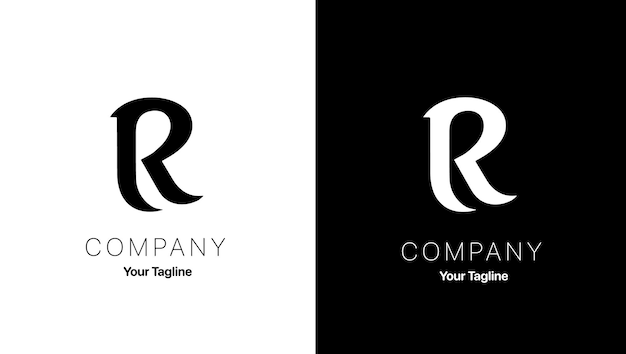 El logotipo de la empresa con la letra R en blanco y negro con el eslogan