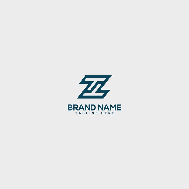 Logotipo de empresa de letras TZ ZT creativas mínimas con iniciales de color blanco y negro basadas en el icono Monograma
