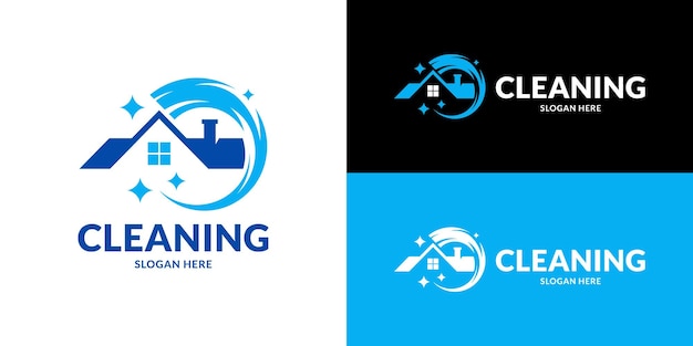 El logotipo de la empresa de limpieza premium Ilustración vectorial