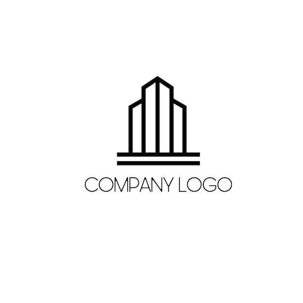 Logotipo de una empresa moderna minimalista con edificios