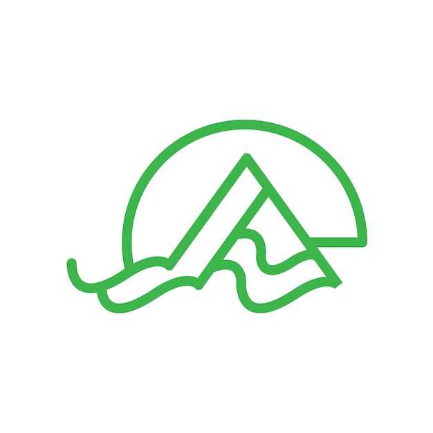 Vector un logotipo para una empresa de montaña llamada montaña.