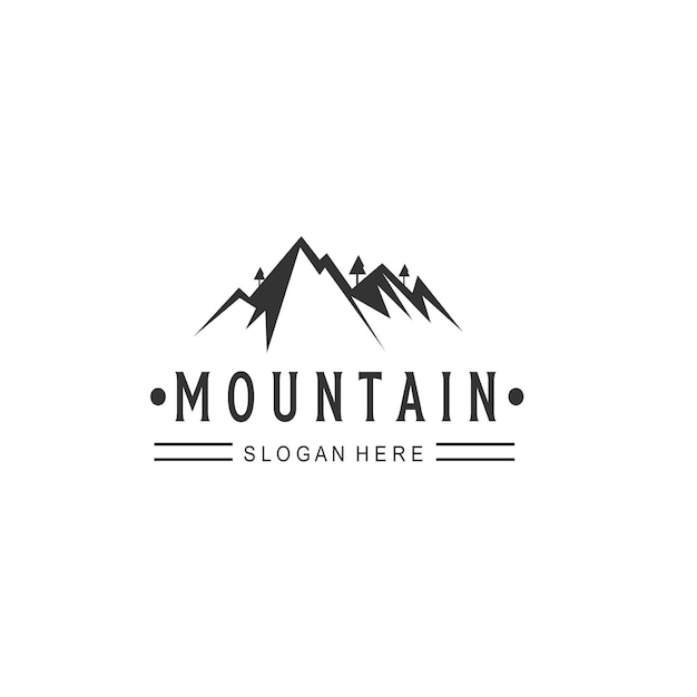 Vector logotipo para una empresa de montaña vector premium