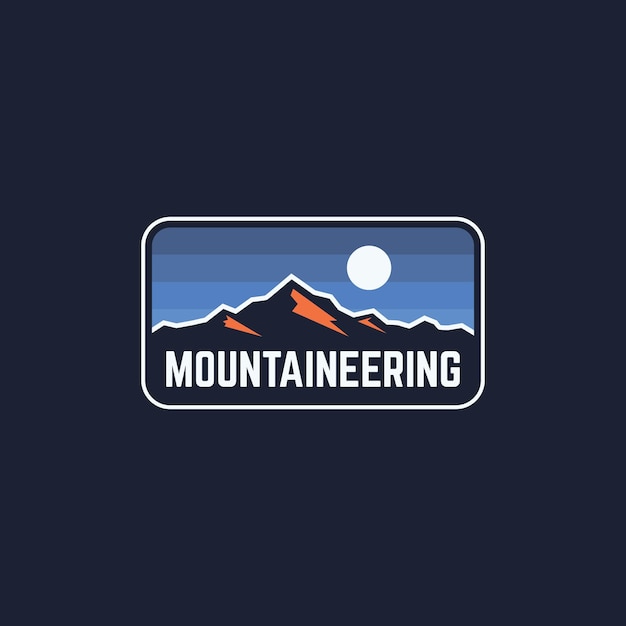 Un logotipo para una empresa de montañismo con el sol detrás.