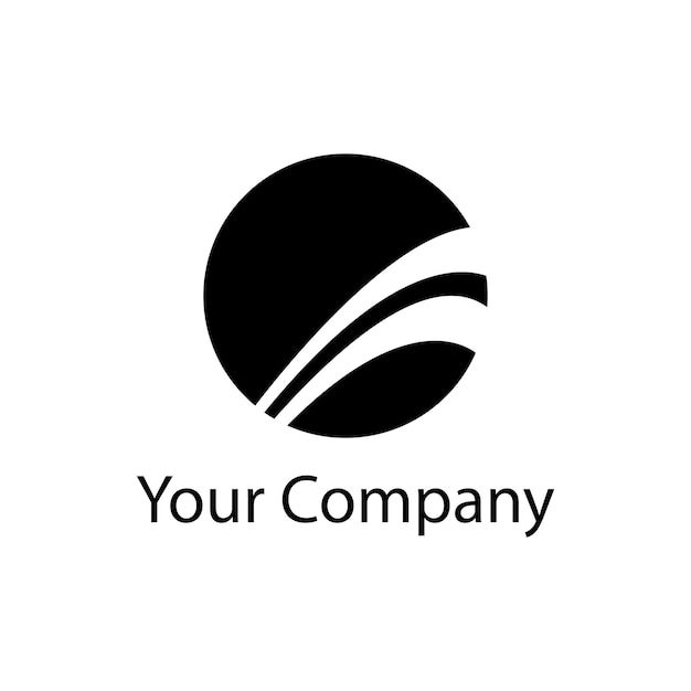 Logotipo de la empresa de negocios de círculo en color blanco y negro