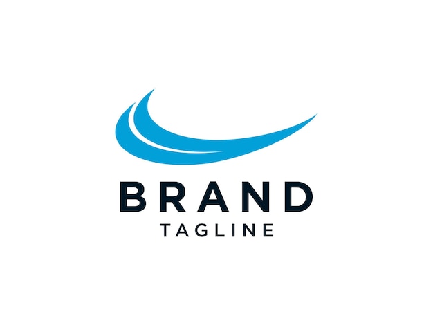 Logotipo de empresa de ondas de línea abstracta. Elemento de plantilla de diseño de logotipo de vector plano.