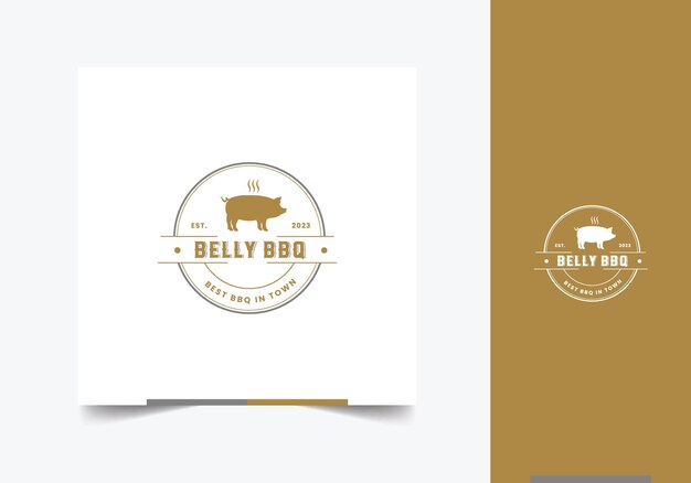 Logotipo para una empresa de parrilladas llamada bellyy bbq.