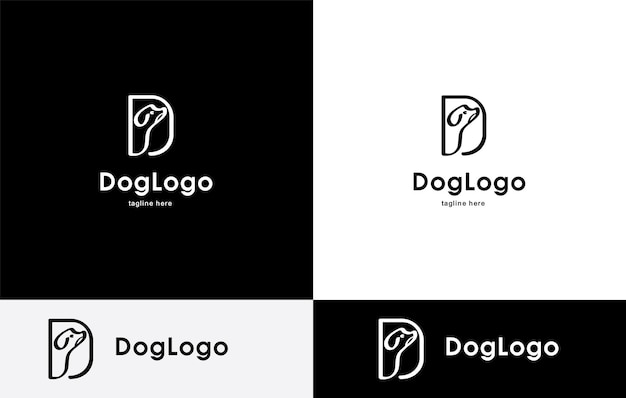 Vector logotipo para una empresa de perros letra d