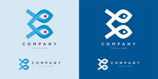 Logotipo de la empresa de pescado, comunidad pesquera