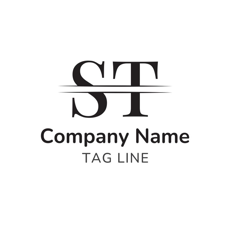 El logotipo de la empresa ST Monograma diseño del logotipo