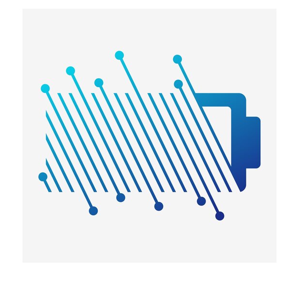 Logotipo de empresa de tecnología de batería abstracta degradada