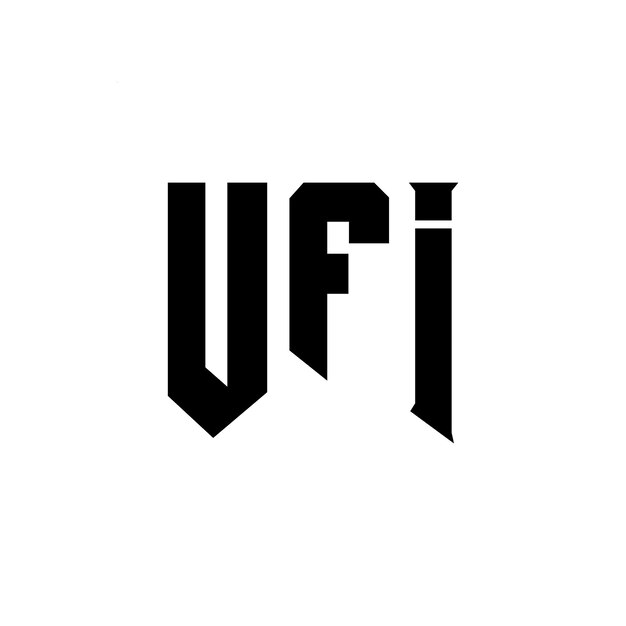 El logotipo de la empresa UFI es una combinación de colores blanco y negro, un vector UFI, un icono UFI y una tipografía UFI.
