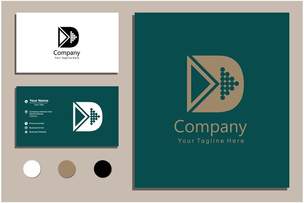 logotipo de empresa de vector de letra d
