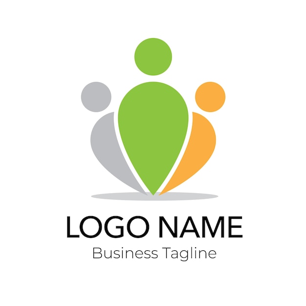 Logotipo de la empresa verde de la comunidad