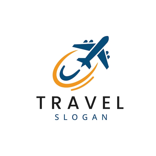 Logotipo de la empresa de viajes logotipo del avión volador plantilla