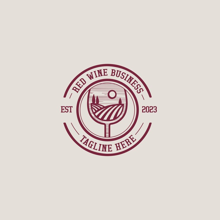 Logotipo de la empresa de vino tinto