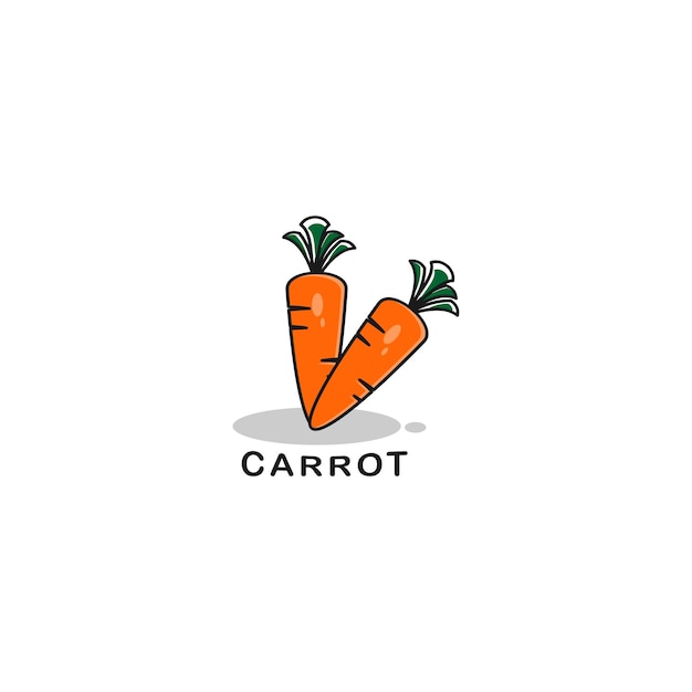 Vector un logotipo para una empresa de zanahorias con la palabra zanahorias.