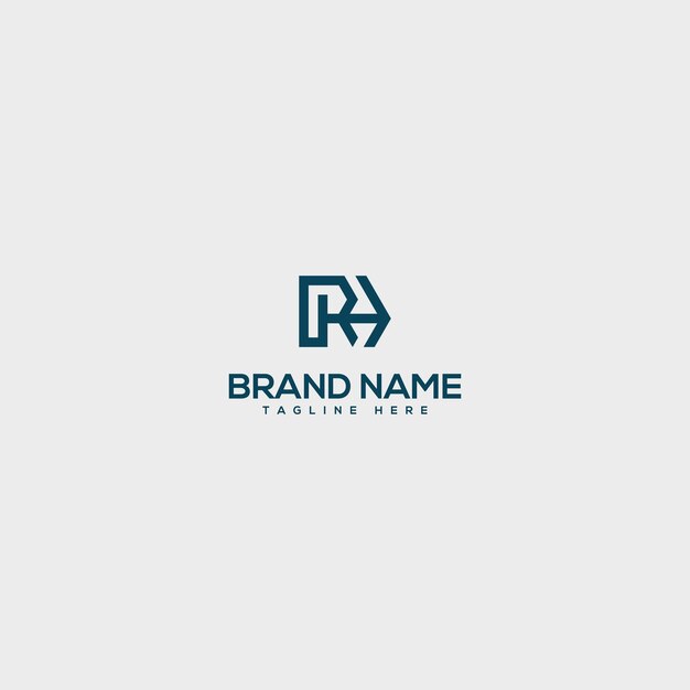 Logotipo empresarial de letra RH HR mínimo creativo con icono de monograma basado en color blanco y negro inicial