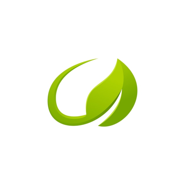 Logotipo de energía de hoja verde