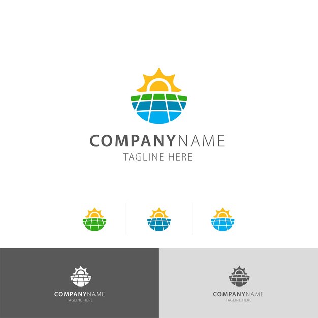 Logotipo de energía de la naturaleza del panel solar