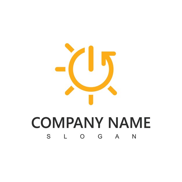 Logotipo de energía solar Icono de concepto de energía renovable