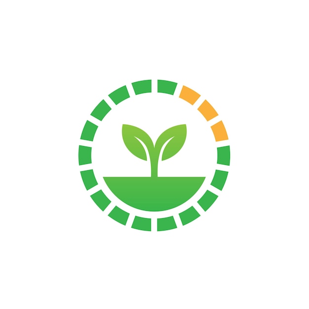 Logotipo de energía verde tecnología ecológica símbolo de vector de energía de naturaleza eléctrica