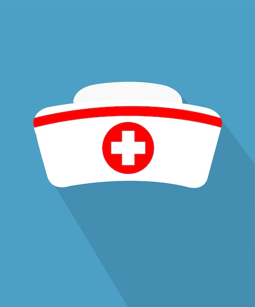 Logotipo de enfermera de diseño plano, icono de sombrero de enfermera