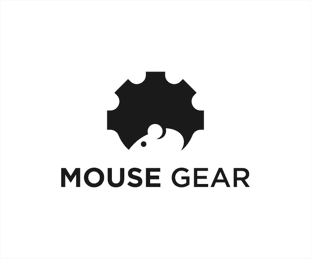 Logotipo de engranaje de rata o icono de ratón