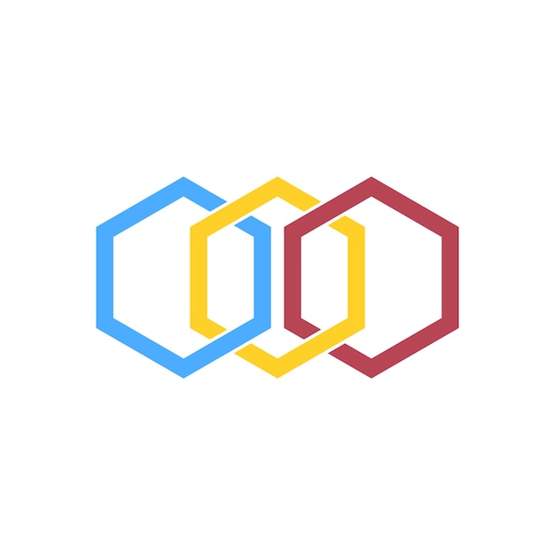 Logotipo de enlaces de cadena hexagonales Concepto de conexión técnica