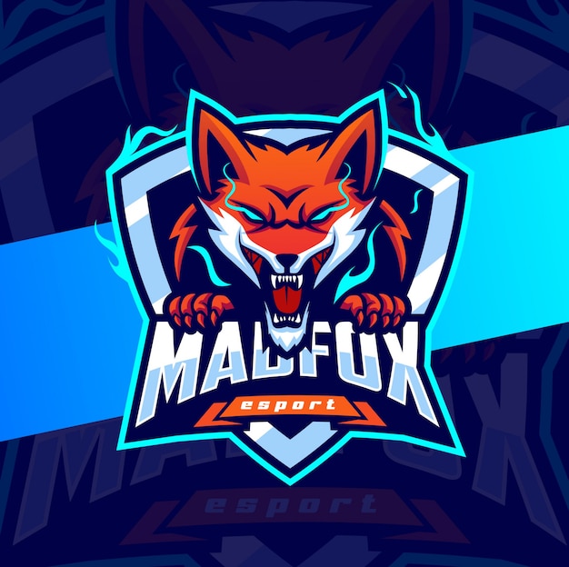 Vector logotipo enojado enojado mascota esport