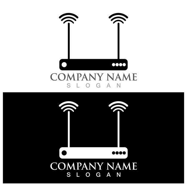 Logotipo del enrutador y plantilla vectorial