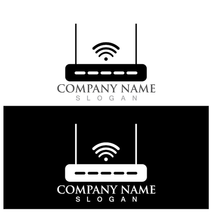 Vector logotipo del enrutador y plantilla vectorial