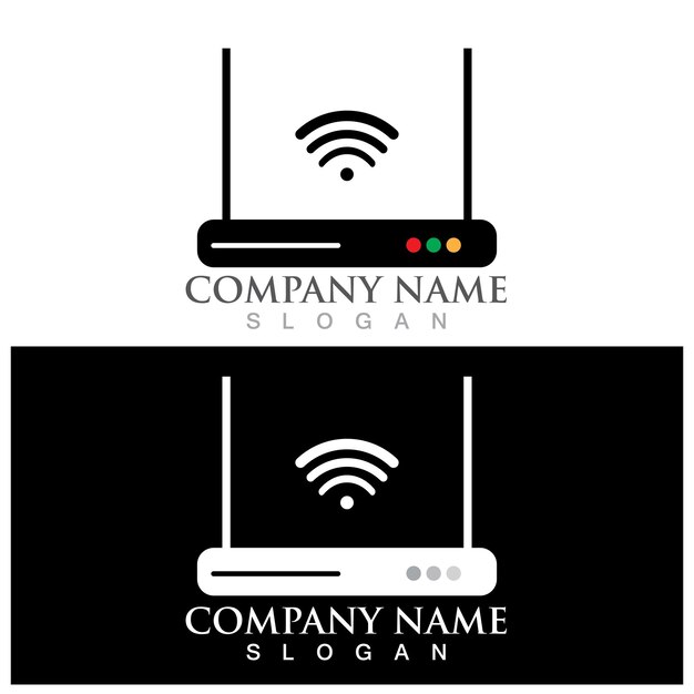 Logotipo del enrutador y plantilla vectorial