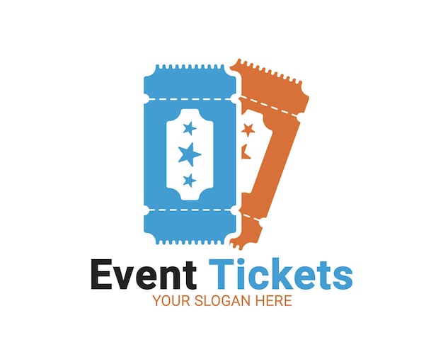 Logotipo de entradas para eventos Logotipo de entrada digital Plantilla de logotipo de tienda de entradas en línea