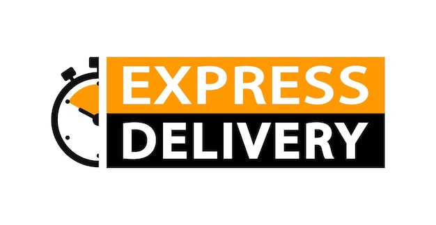 Logotipo de entrega urgente Icono de temporizador con inscripción para servicio urgente