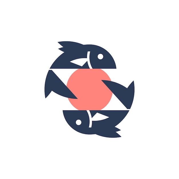 Vector logotipo de equilibrio de pescado