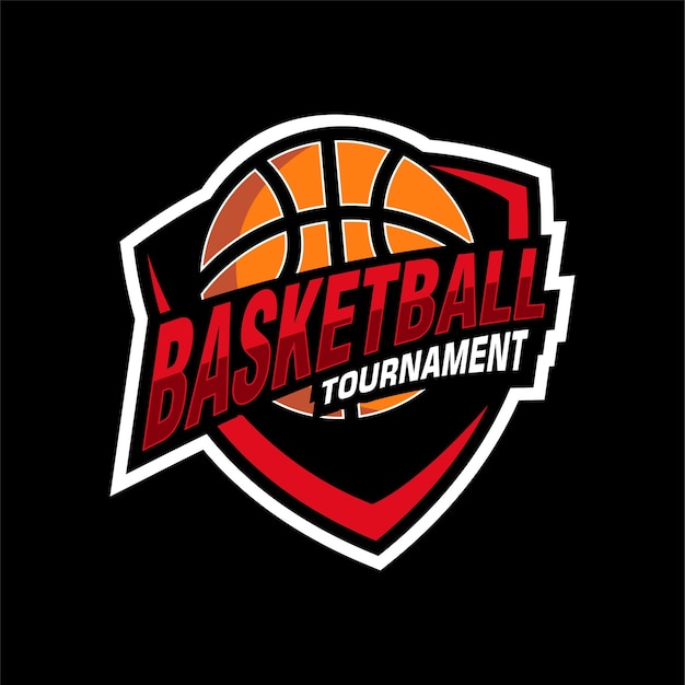 El logotipo del equipo del club de baloncesto, el diseño de la competición, el emblema de la insignia, el modelo de ilustración vectorial.