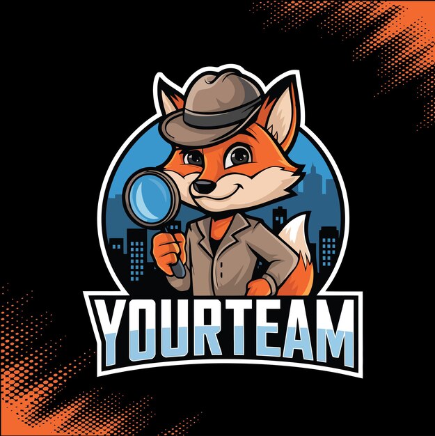 El logotipo del equipo de deportes electrónicos de la mascota del detective Fox